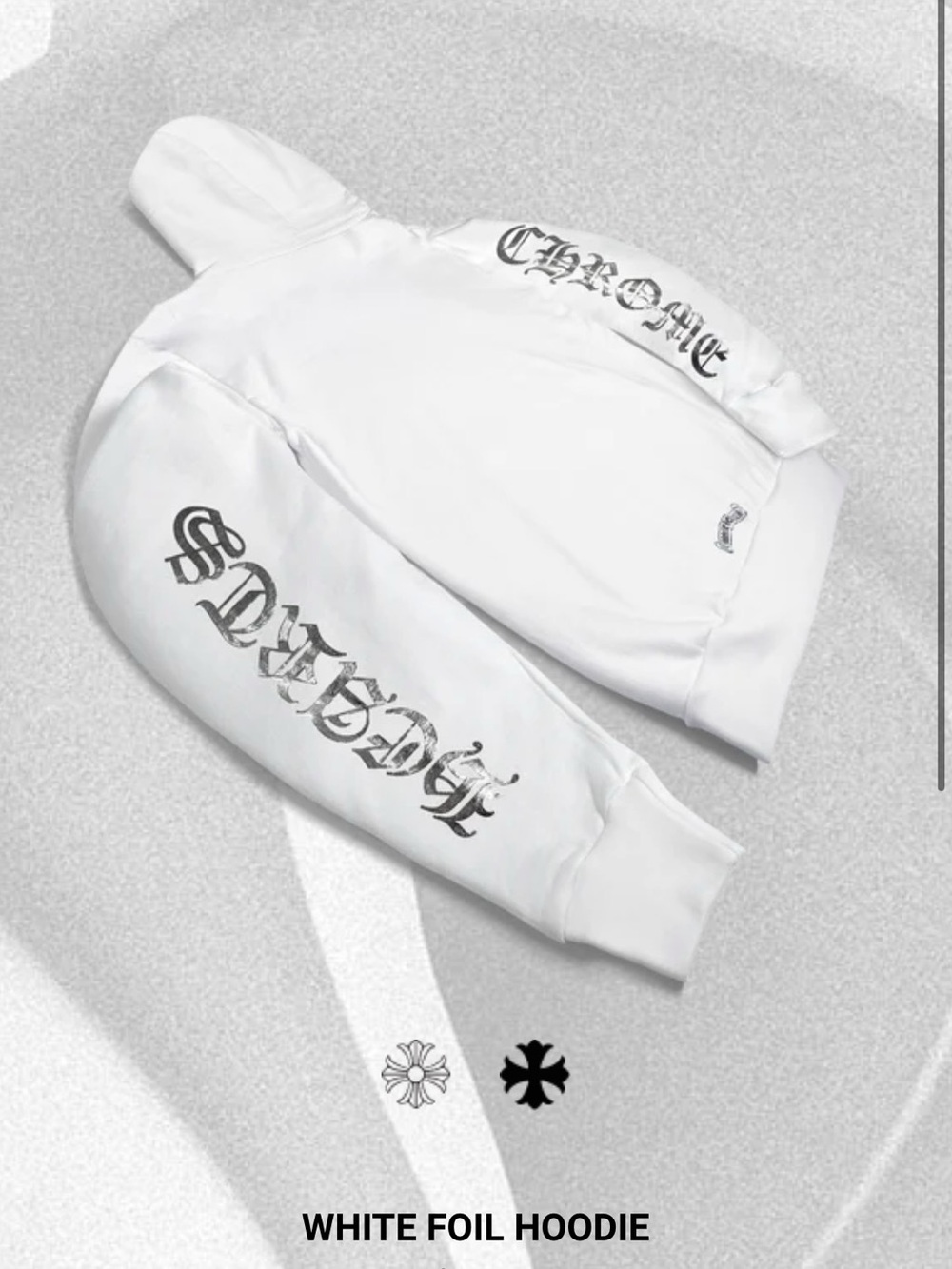 Chrome Hearts White Foil Hoodie Size S